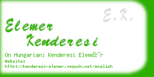 elemer kenderesi business card